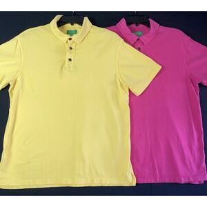 Lot of 2 Magill Los Angeles Mens Made In USA Cotton SS Polo Shirt Large RARE